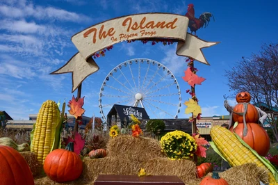 fall in pigeon forge at the island