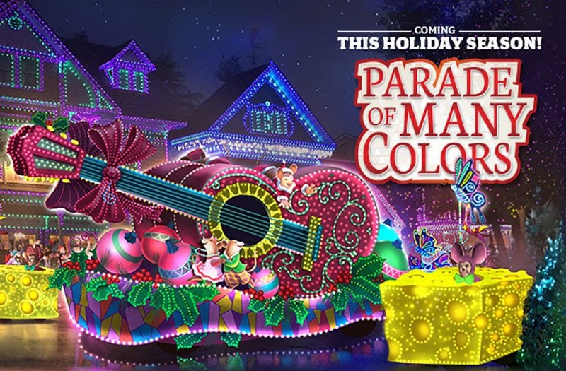 dollywood christmas parade of many colors lights