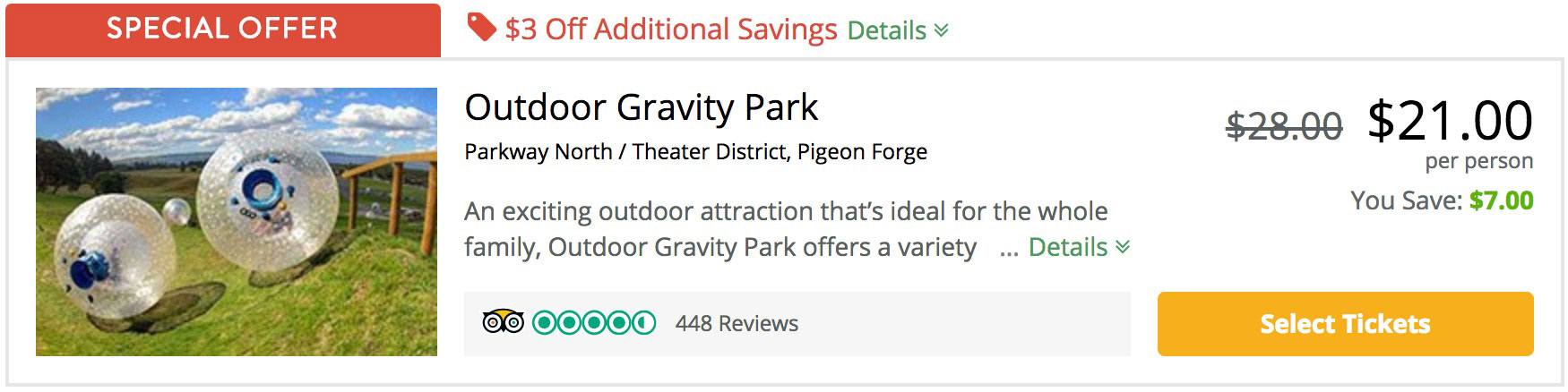 outdoor gravity park coupon